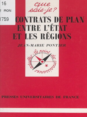 cover image of Les contrats de plan entre l'État et les régions